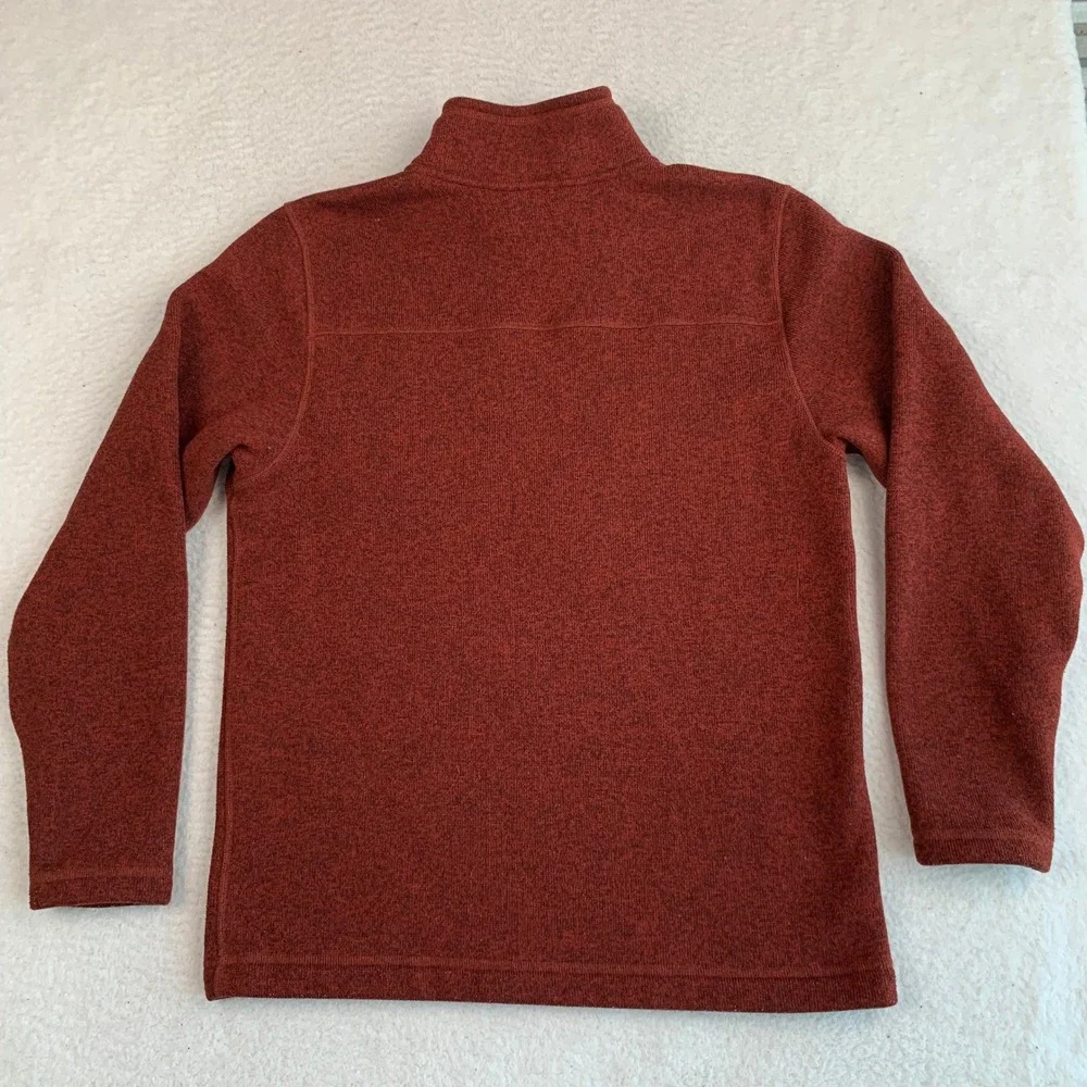 The North Face 1/4 Zip Fleece Pullover Mens M Burgundy Red Mockneck Pocket